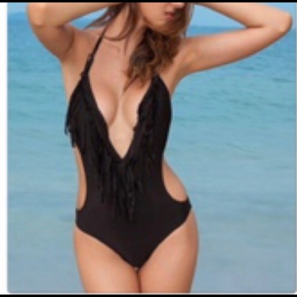Black Fringe Monokini SOLD